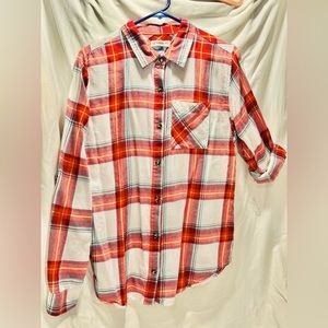 Magellan Red Plaid Lightweight Flannel